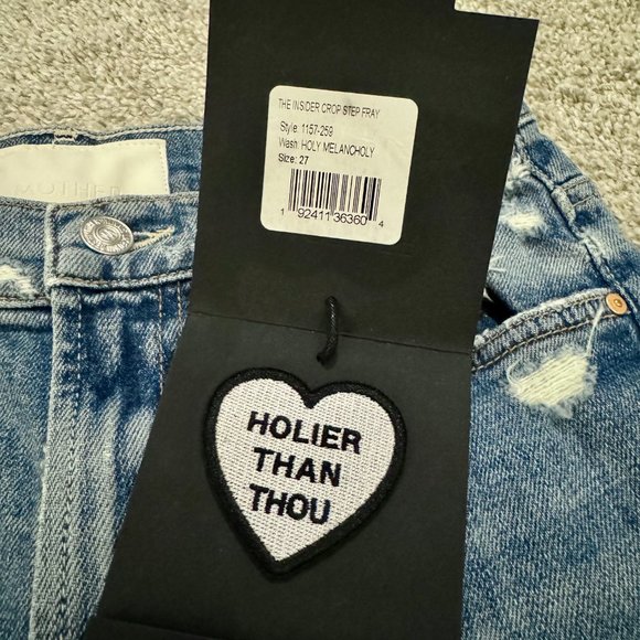 NWT Mother Superior Insider Crop Step Fray in Holy Melancholy W/ Distressing - Picture 4 of 13